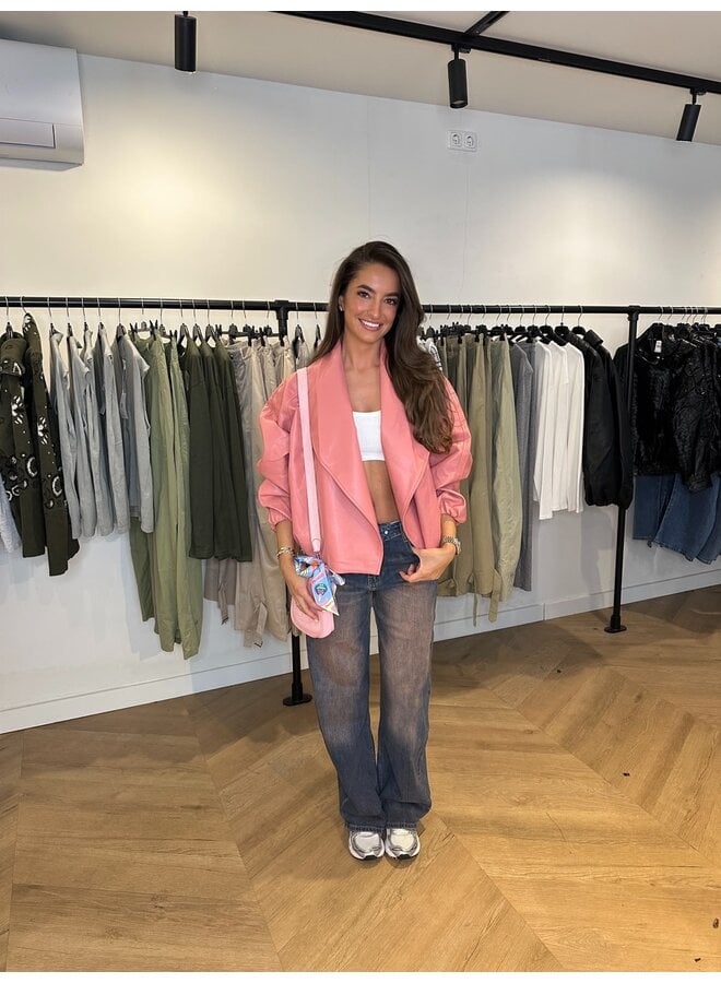 BOMBER JACKET OVERSLAG ROZE