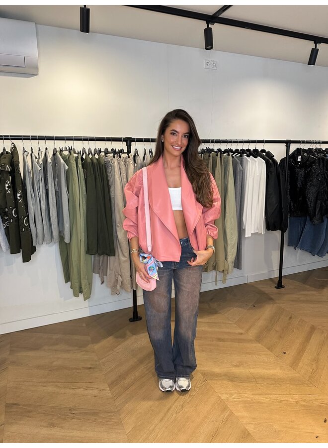 BOMBER JACKET OVERSLAG  ROZE
