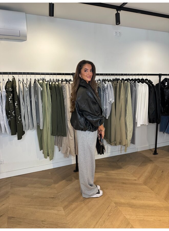 BOMBER JACKET OVERSLAG ZWART