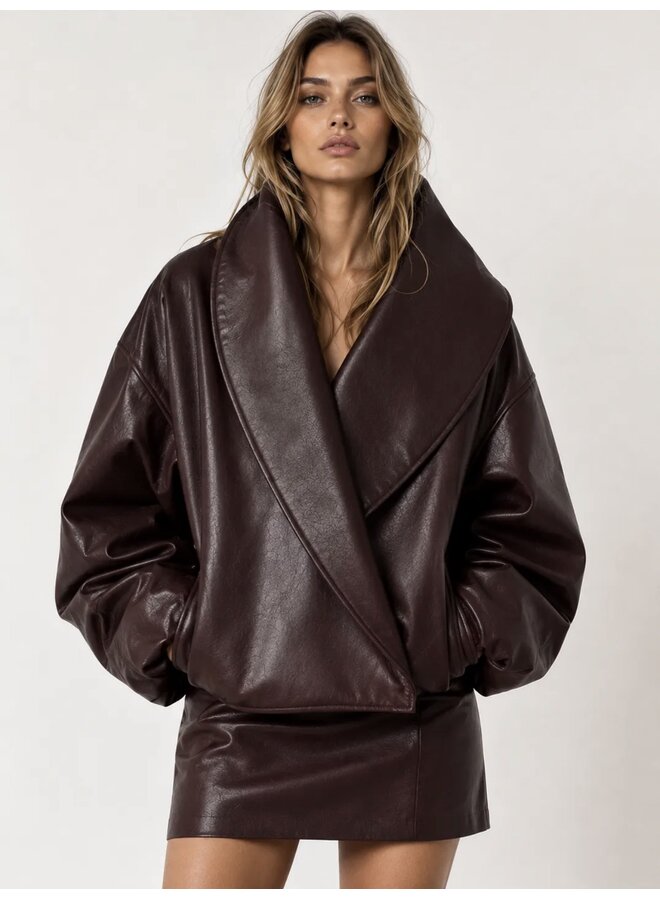 BOMBER JACKET OVERSLAG BORDEAUX