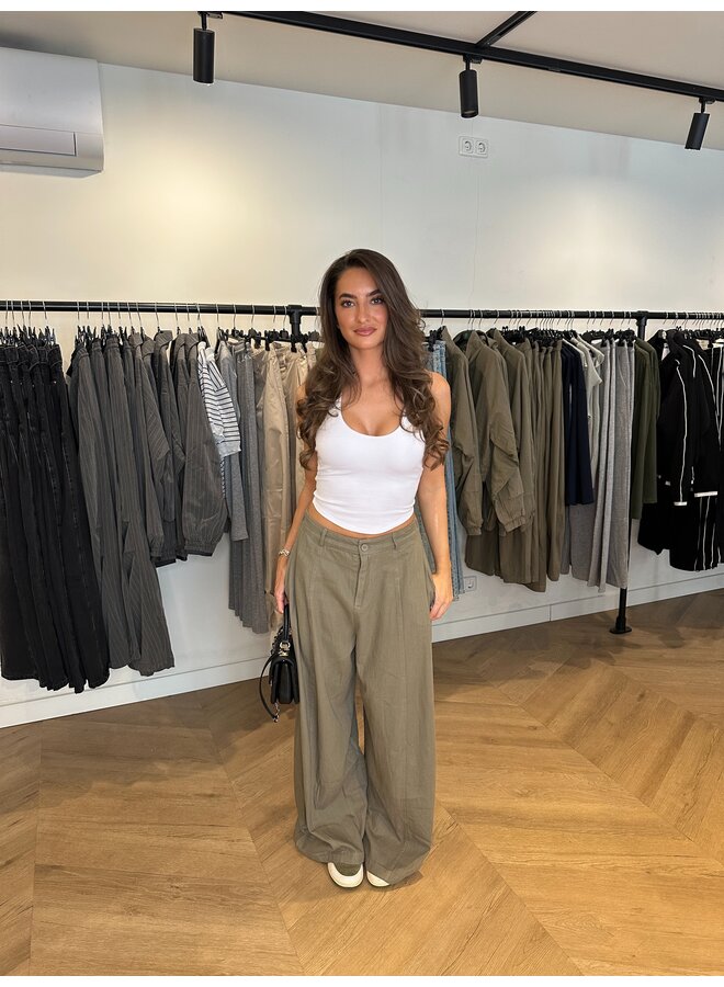 KHAKI 'JANNA' PANTALON (deel van set)