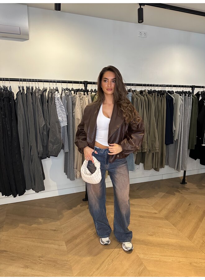 BOMBER JACKET OVERSLAG BORDEAUX