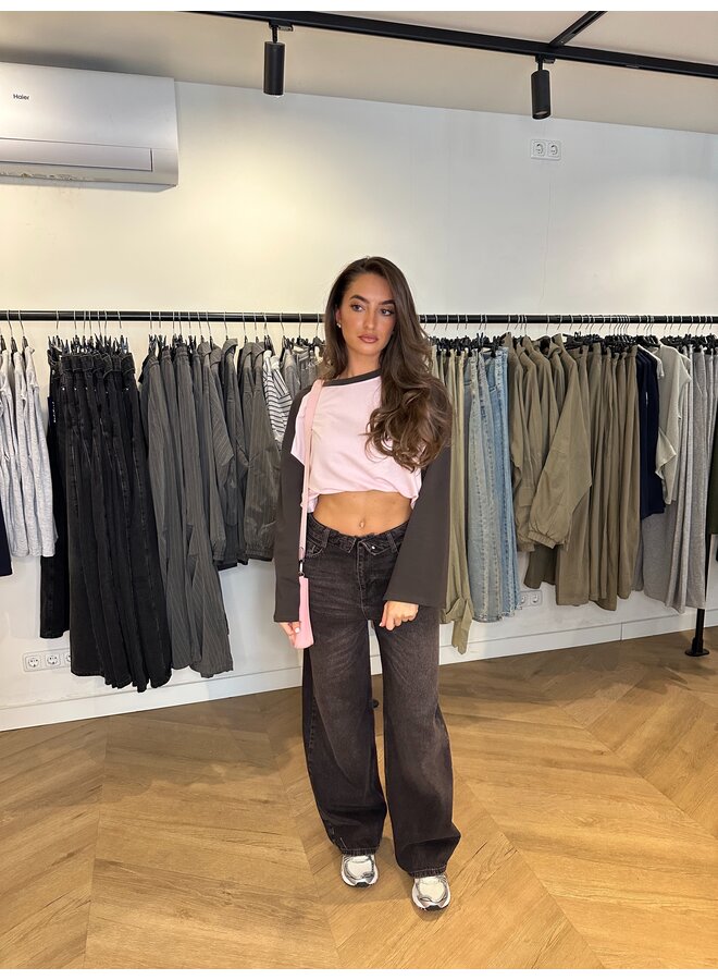 DARK BROWNISH FOLD JEANS