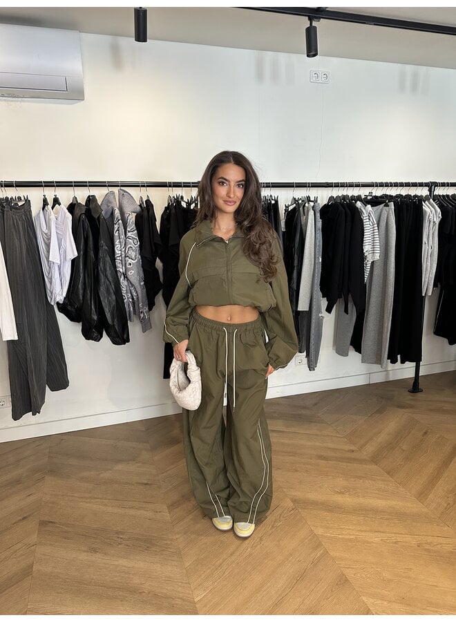 LINING TRACK JACKET ARMY (deel van set)