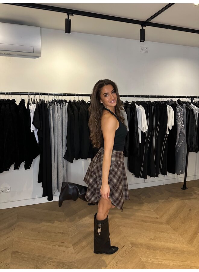CHECK SKORT CHOCO