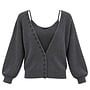 TWO PIECE KNIT TOP + VEST DARK GREY