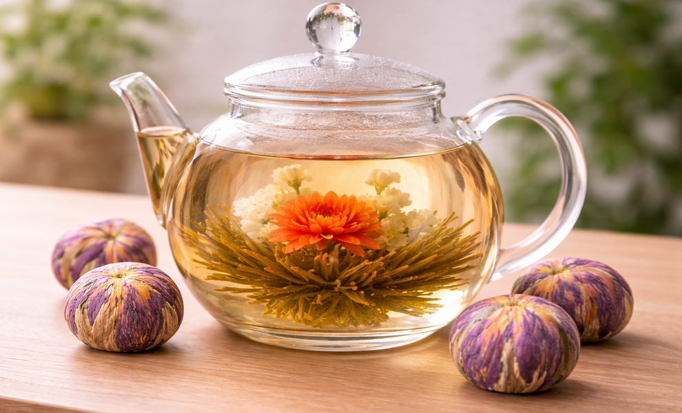 Hoe werkt een theebloem? 