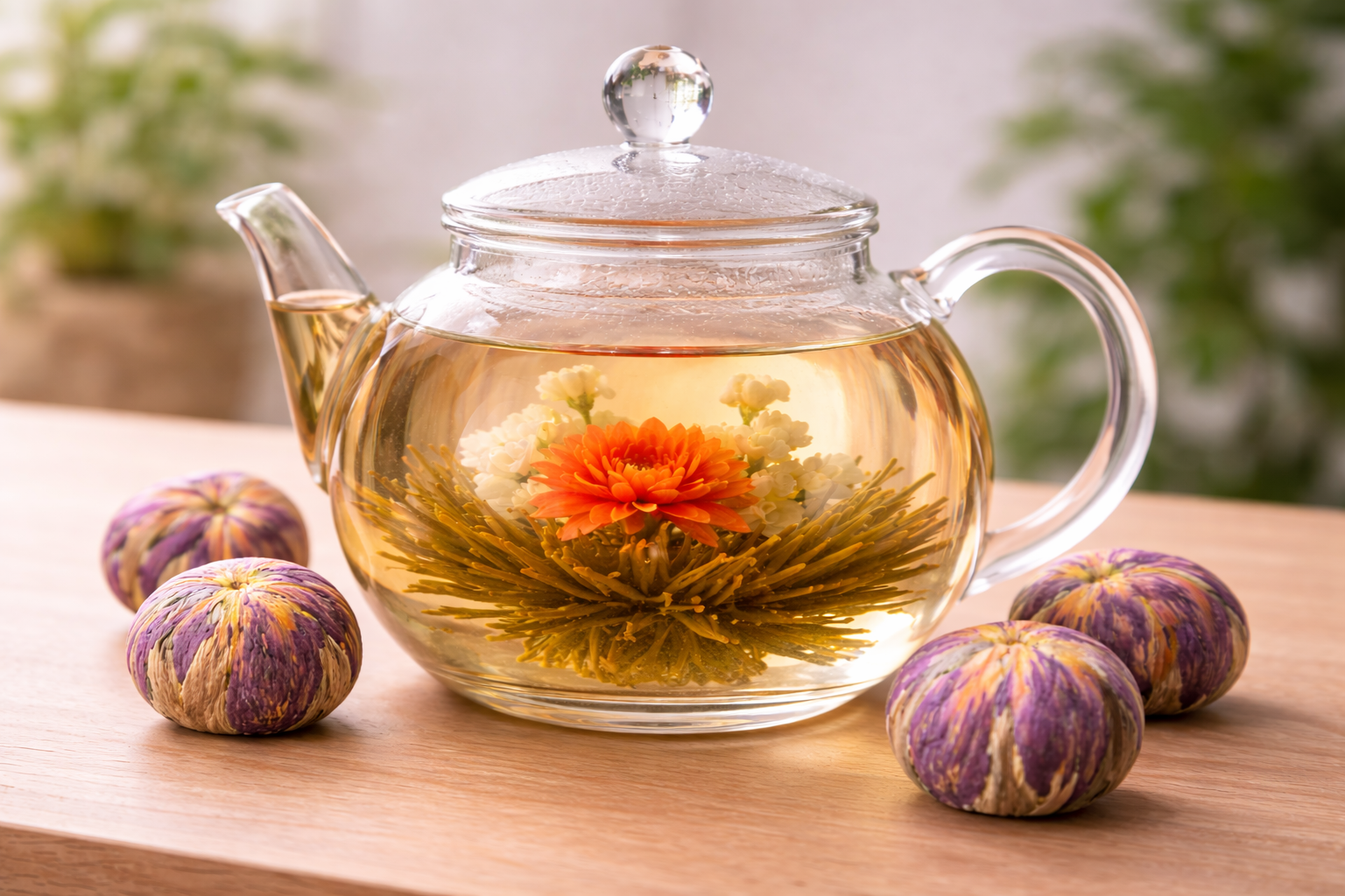 Hoe werkt een theebloem?