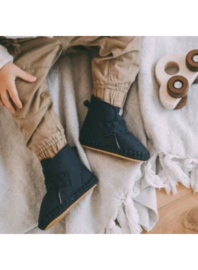 Donsje Babyschoentje MaceLining Navy Nubuck - Kleine heldeN