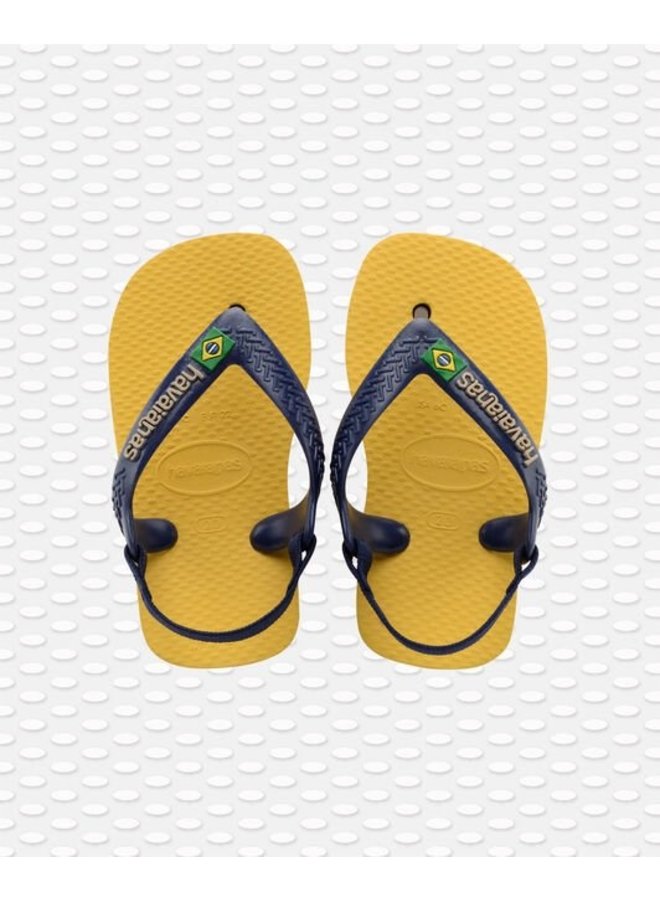 Havaianas baby teenslippers brasil logo gold yellow