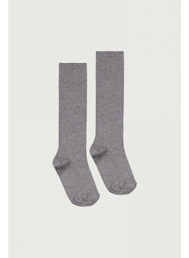 Gray Label long ribbed socks grey melange