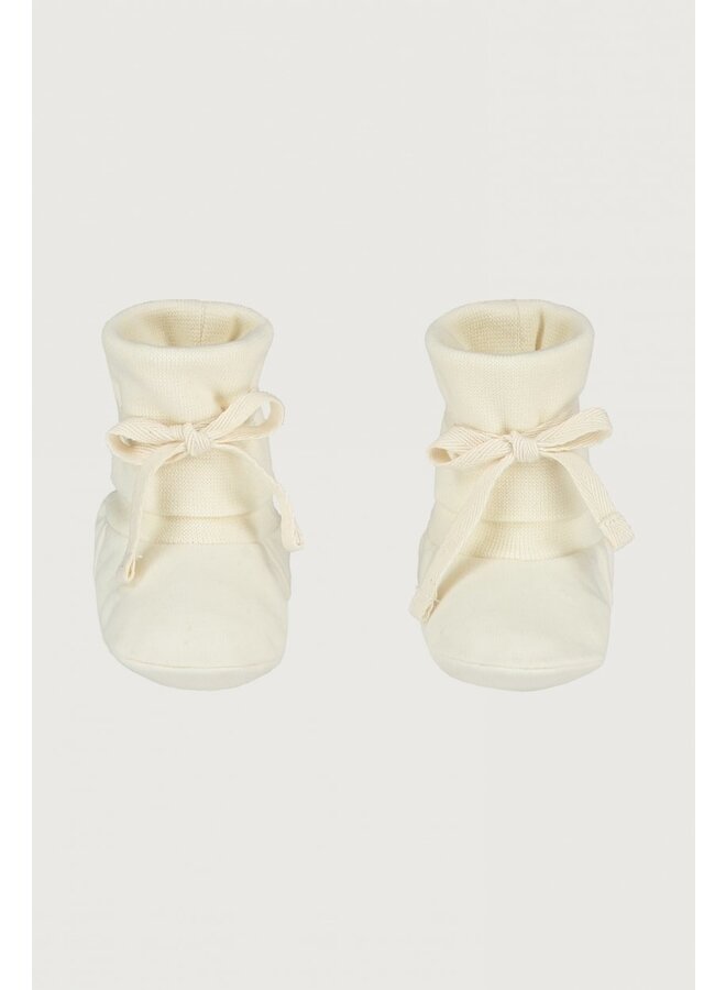 Gray Label baby ribbed booties cream
