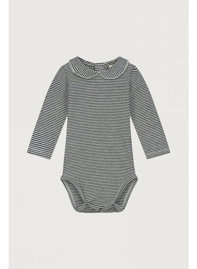 Gray label baby collar onesie pirate black/cream