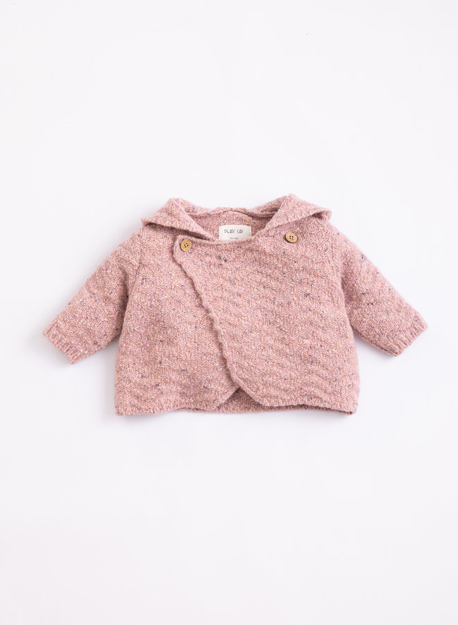 Play Up knitted vestje met capuchon cor de rosa