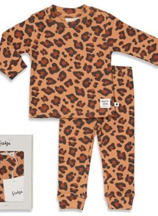 Feetje PREMIUM pyjama leopard hazelnoot