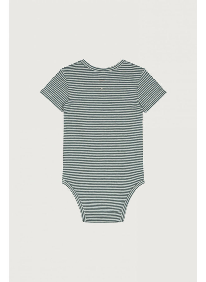 Gray Label baby onesie blue grey/cream