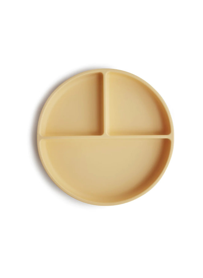 Mushie siliconen 3-vaks bord daffodil