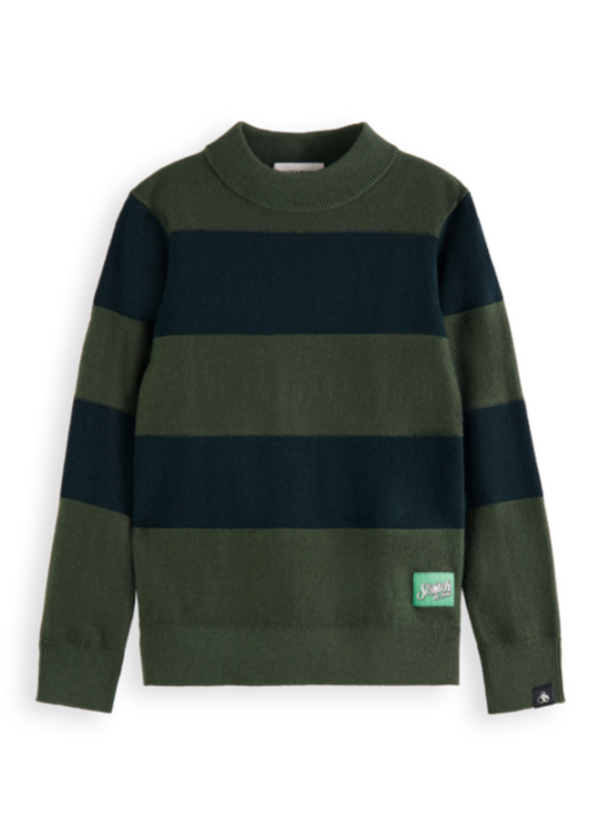 Gestreepte pullover donkerblauw/groen