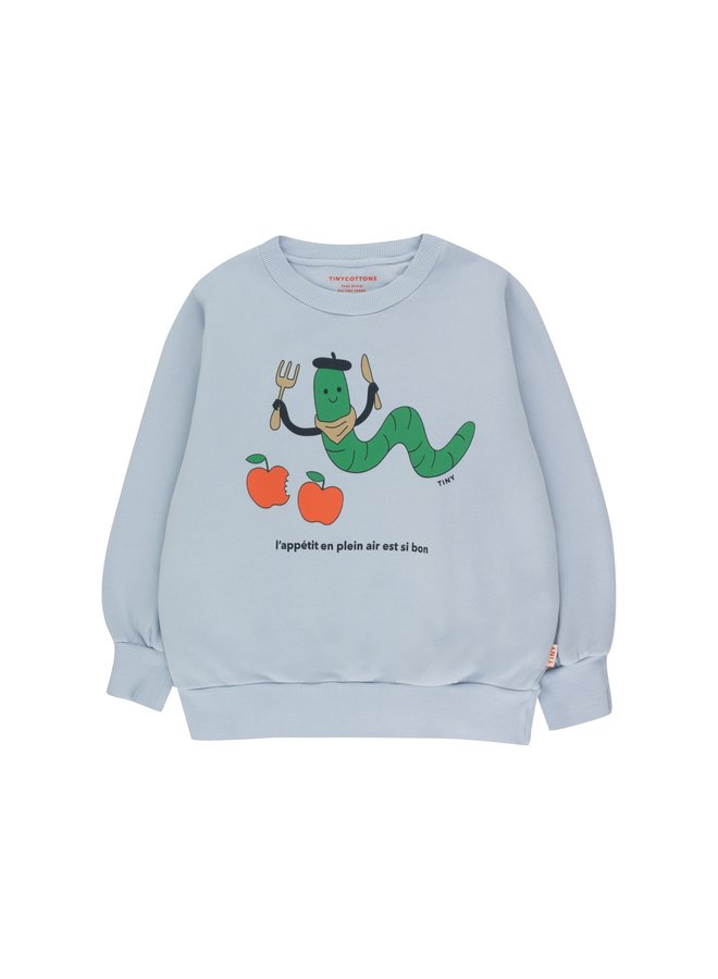 Tiny Sweatshirt L'appetit grijs/grasgroen