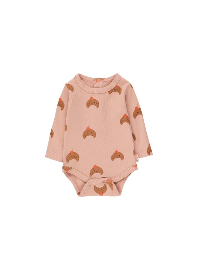 Tiny Romper Croissants roze/lichtbruin