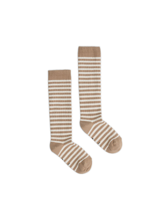 Gray Label long ribbed socks biscuit/cream
