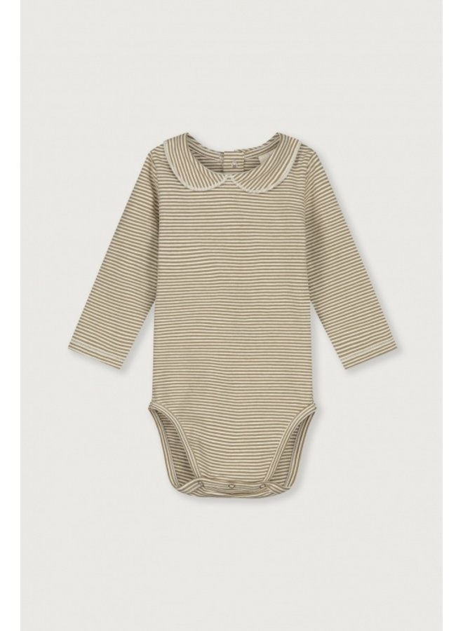 Gray Label baby collar onesie peanut/cream