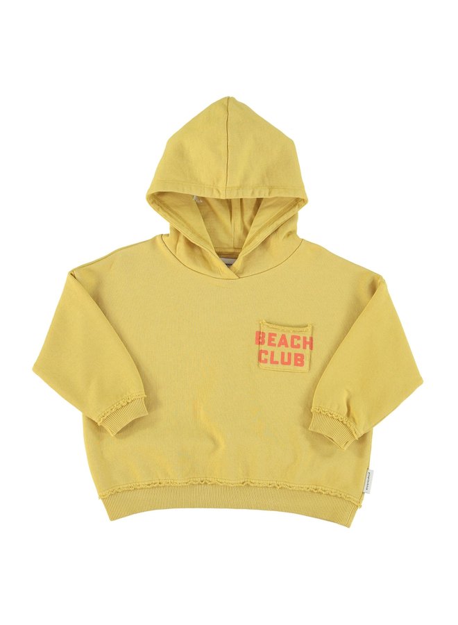 Piupiuchick hooded sweatshirt light haki w/ "beach club" prints