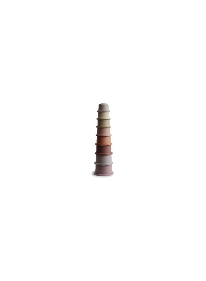 Mushie stacking tower pastel