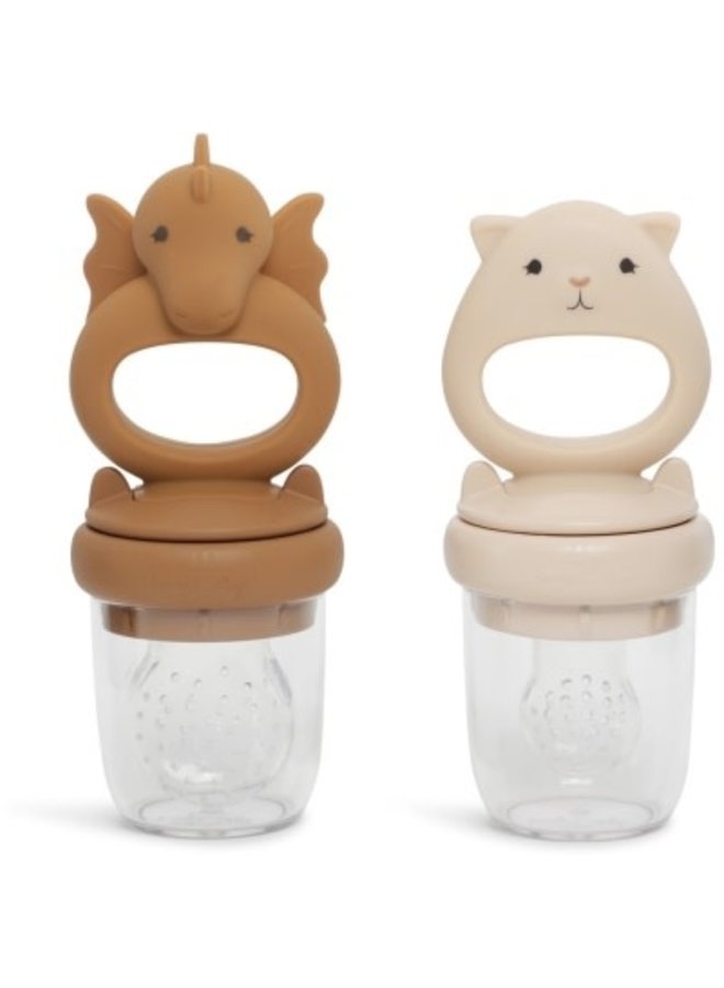 KS silicone fruit feeding pacifier dragon caramel/sunkiss