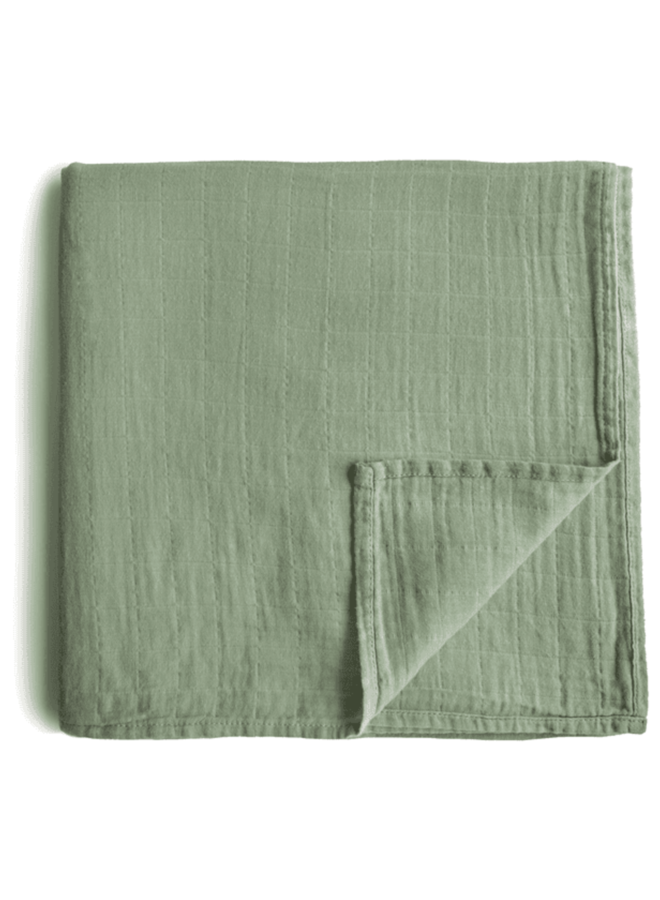 Mushie swaddle extra soft sage