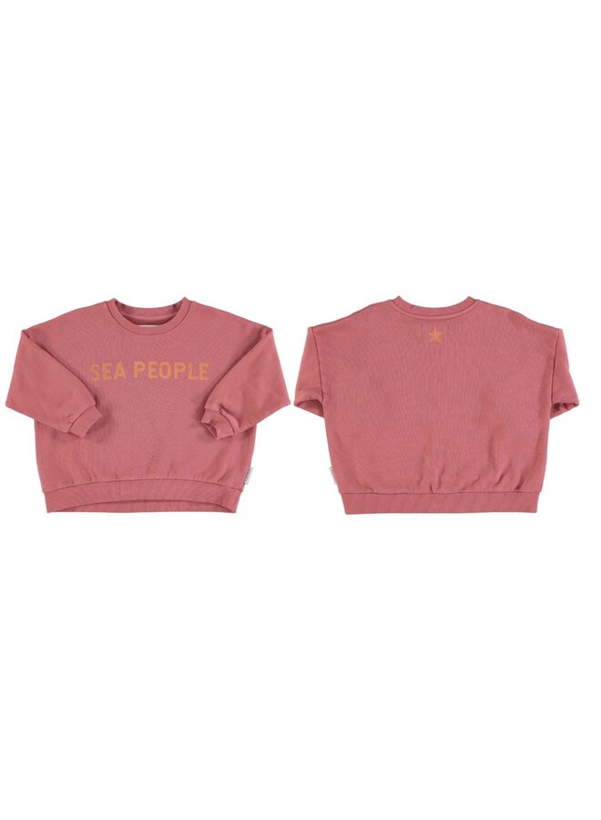 Piupiuchick sweater pink w/ sea people print