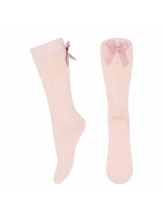 MP knee socks bow rose dust