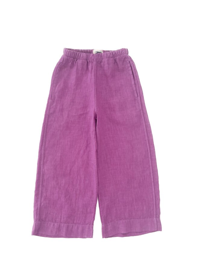 LLTQ linen trousers purple linen
