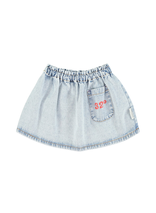 Piupiuchick short skirt washed blue denim