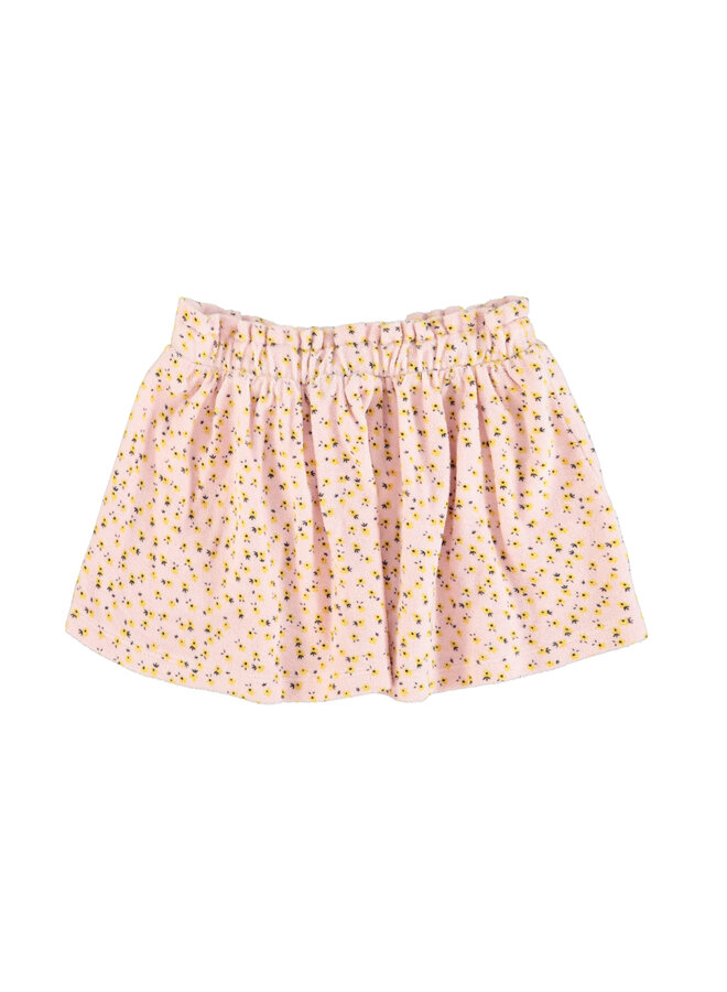 Piupiuchick short skirt light pink & yellow flowers