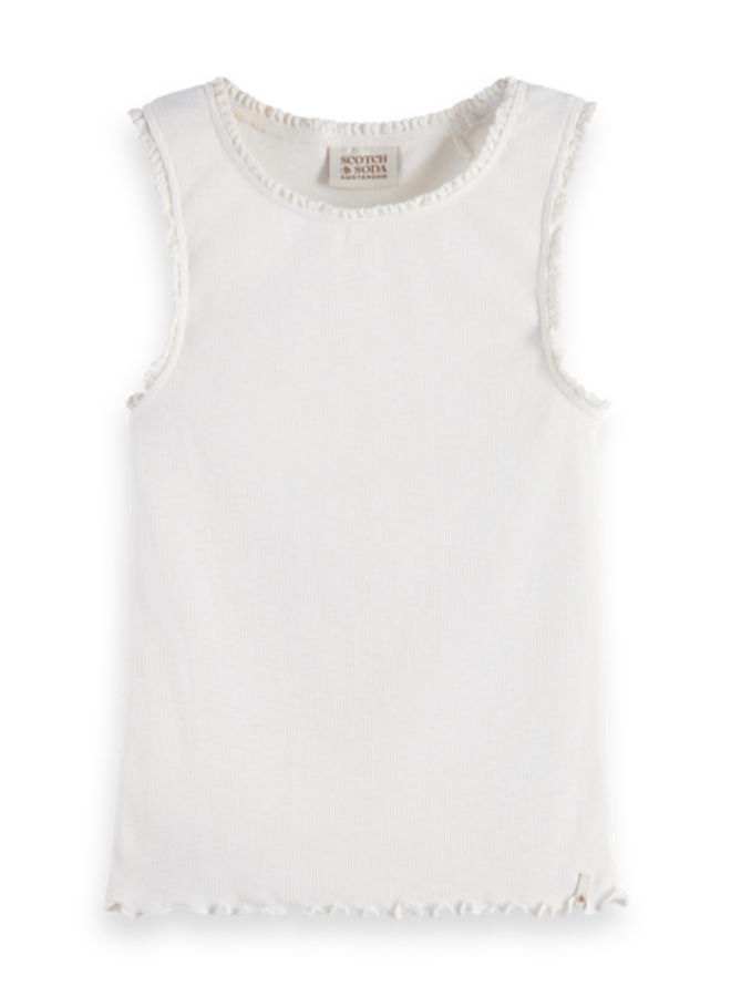 S&S Fitted ribbed tank top off white