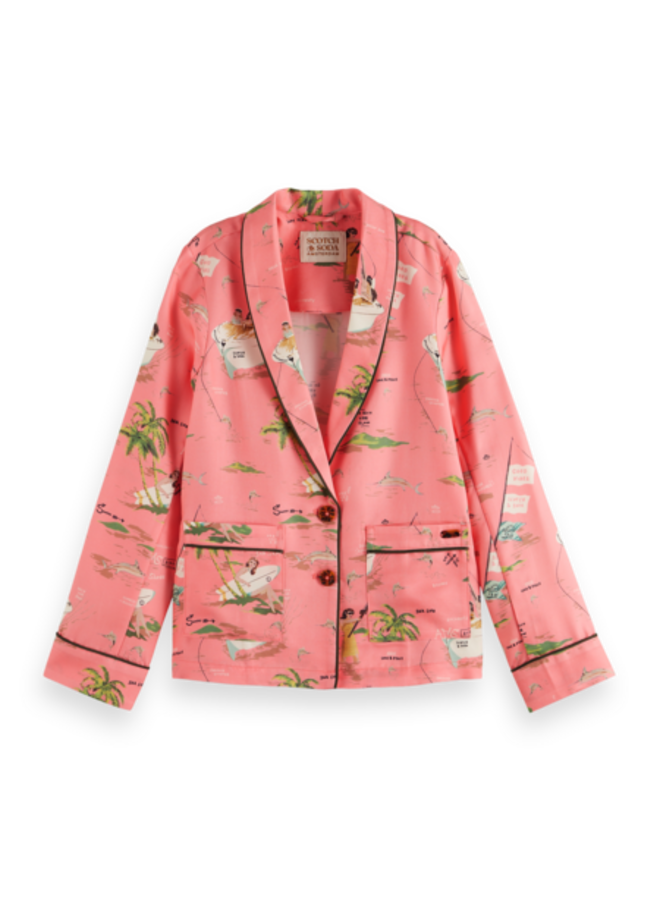 S&S single breasted all-over printed blazer