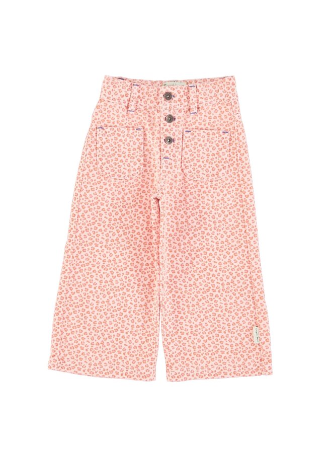 Piupiuchick flare trousers light pink animal print