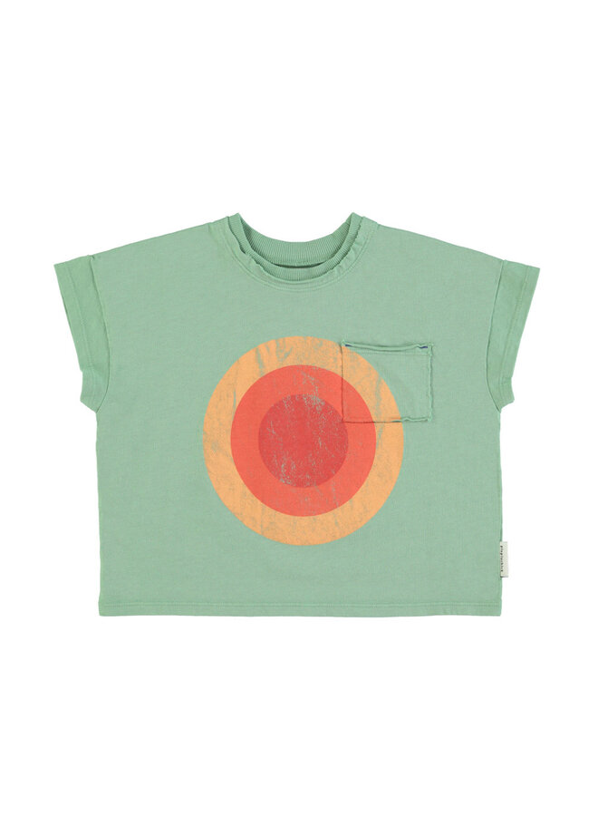 Piupiuchick t-shirt green multcolor circle