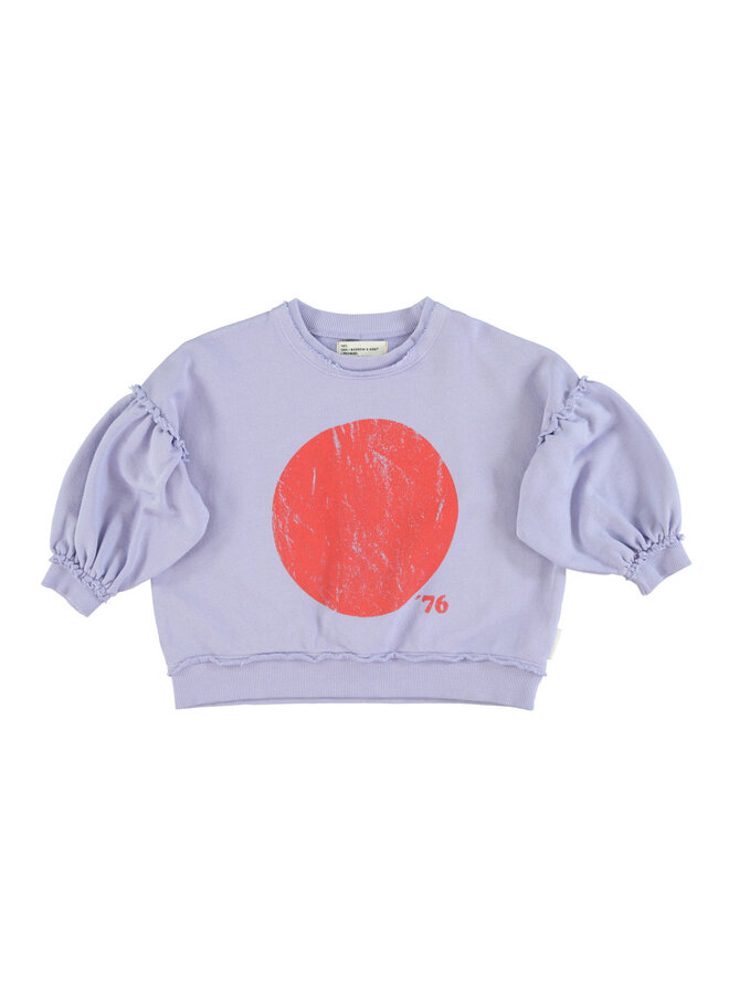 Piupiuchick sweatshirt ballon sleeves lavender red circle