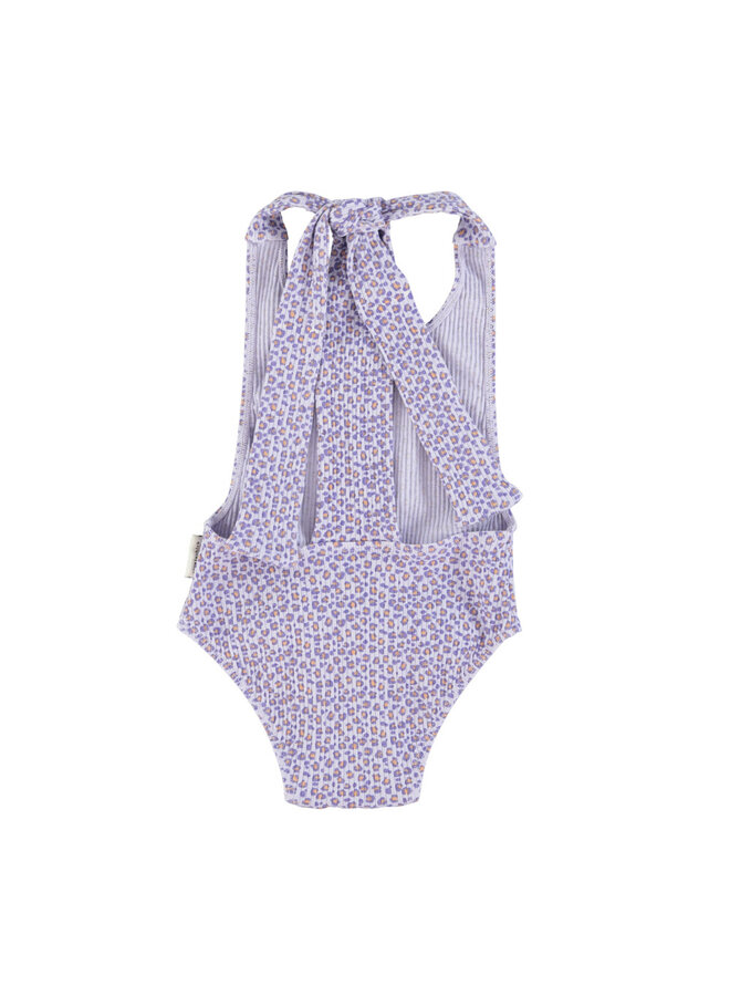 Piupiuchick swimsuit back bow lavender animal print