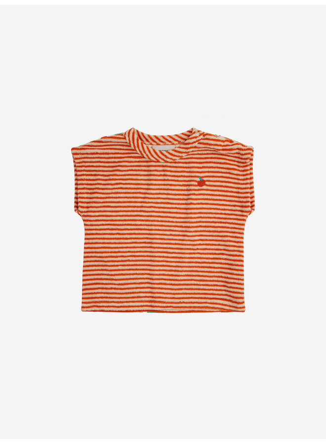 Bobo Choses baby orange stripes terry t-shirt