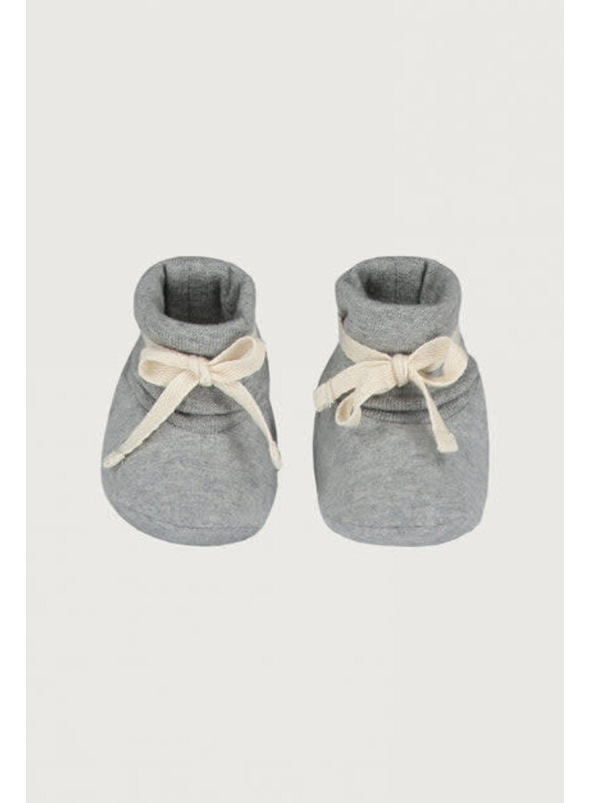 Gray Label Baby ribbed booties grey melange