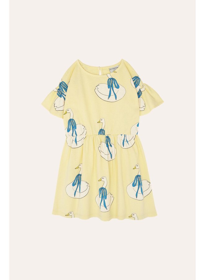 The Campamento swans allover yellow dress