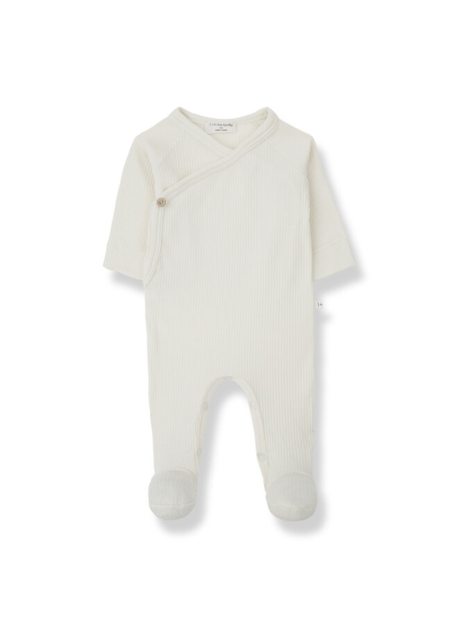 1+in the family pauline jumpsuit w/feet ivory