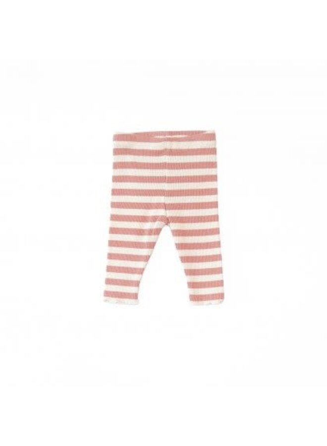 Play Up striped rib legging coral/fiber