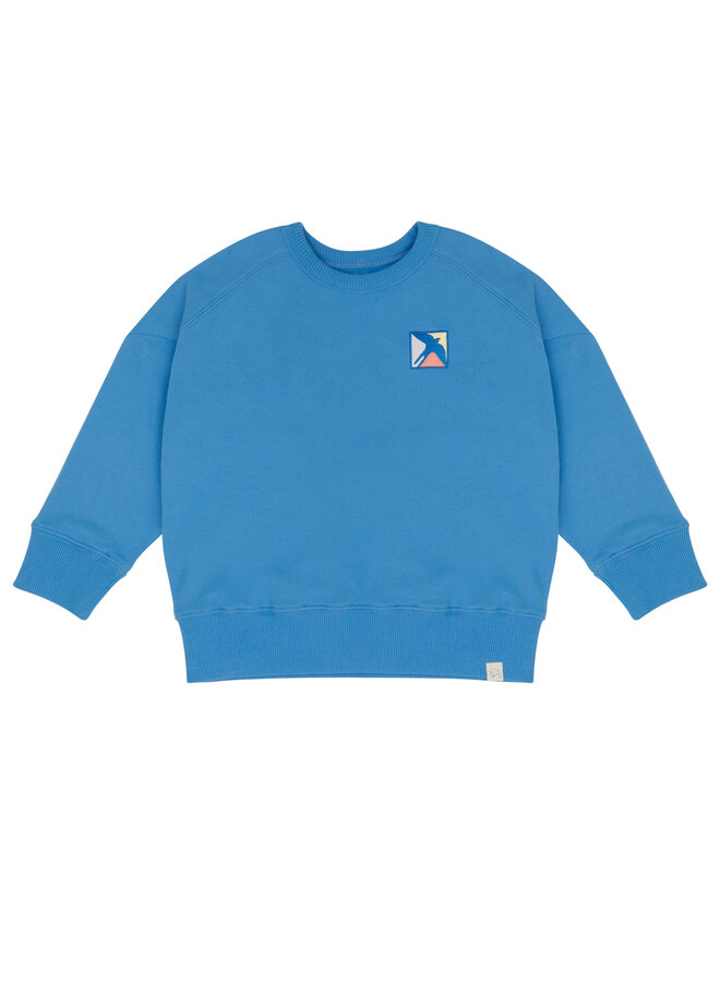 Jenest sammy badge sweater bright blue