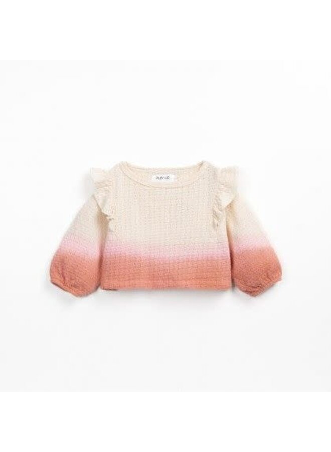 Play Up jersey jacquard sweater coral gradient