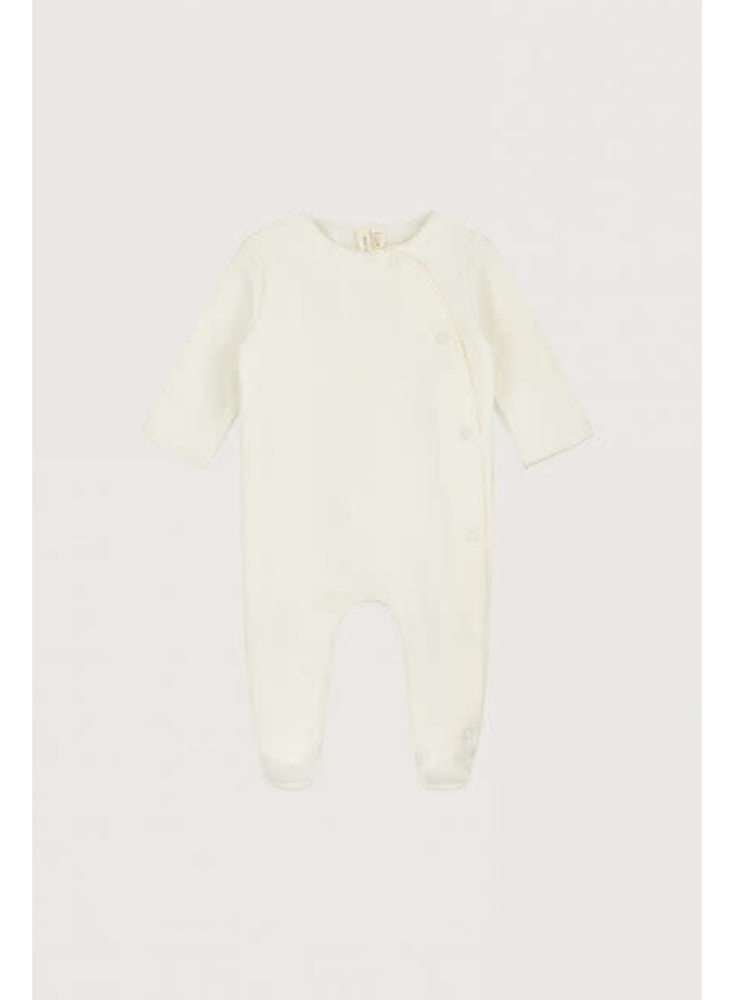 Gray Label newborn suit with snaps cream
