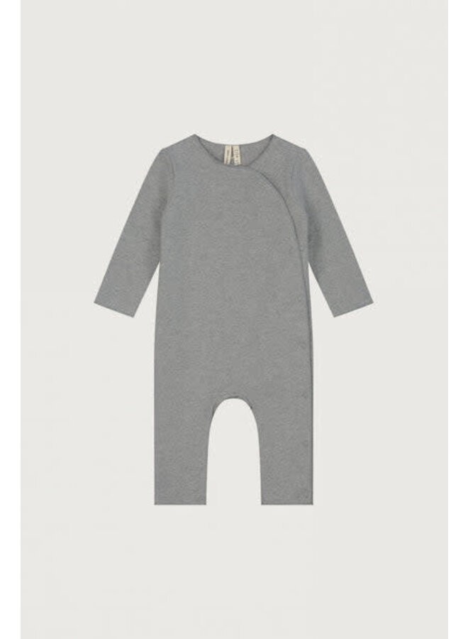 Gray Label baby suit with snaps gots grey melange